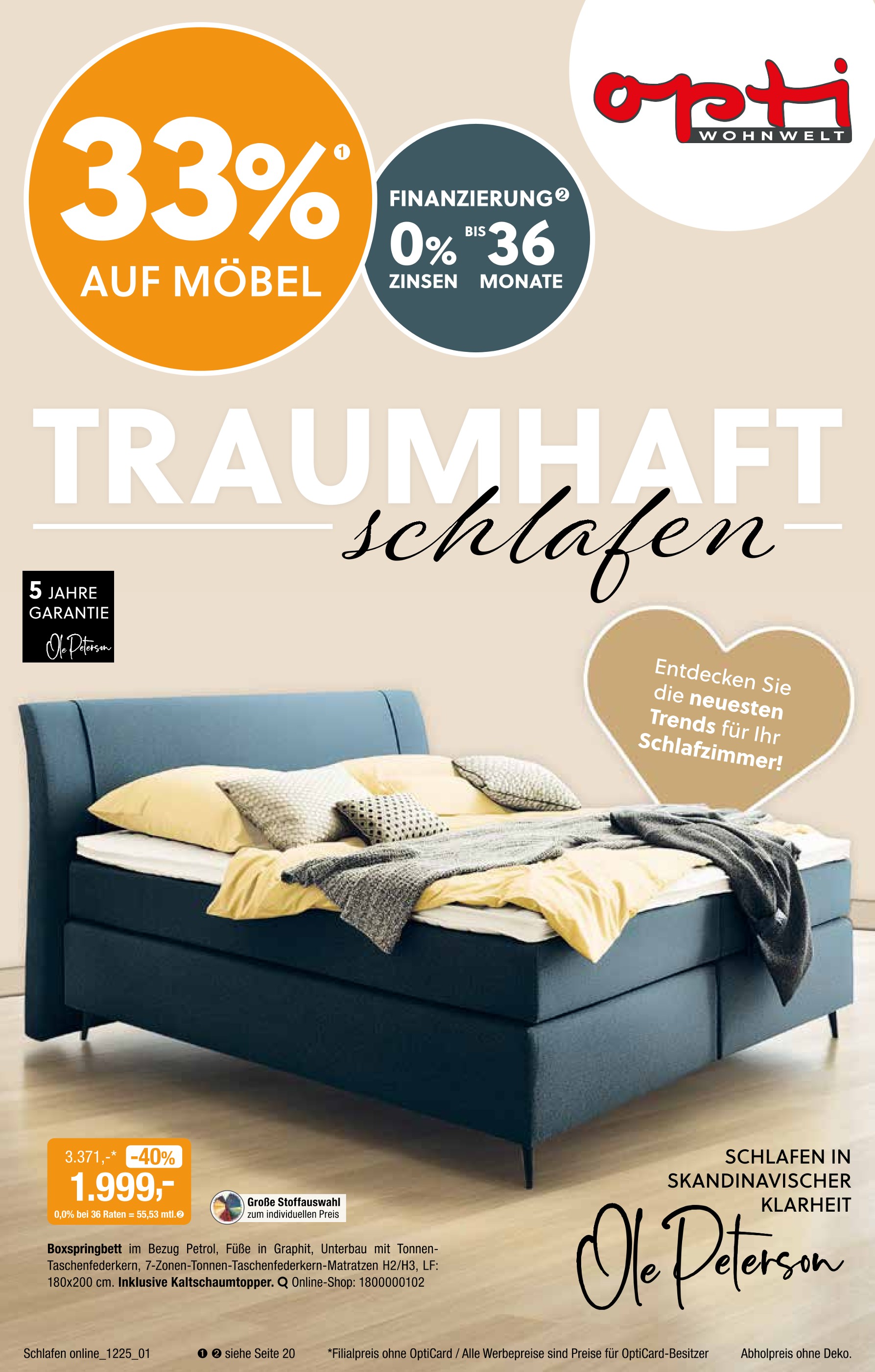 Aktueller Opti-Wohnwelt Prospekt, "TRAUMHAFT SCHLAFEN", mit Angeboten der Woche, gültig von 28.05.2026 bis 28.05.2026